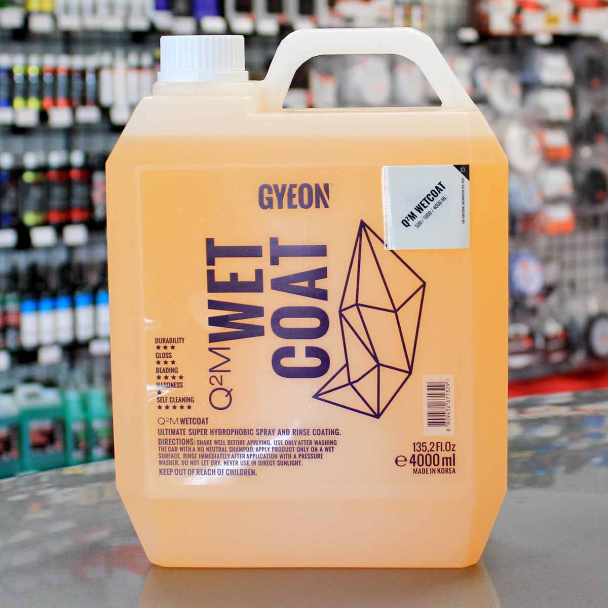 GYEON Q2M Wet Coat 4 Liter - Silica Sio2 Spray and Rinse Coating 1 Gallon